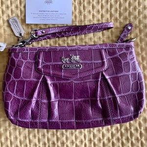 Coach Crocodile Embossed Wristlet